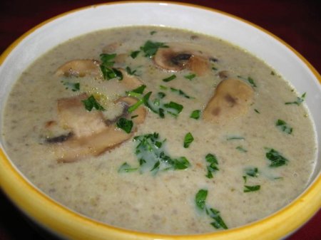 Грибний суп-пюре - смачне, поживне і корисне блюдо