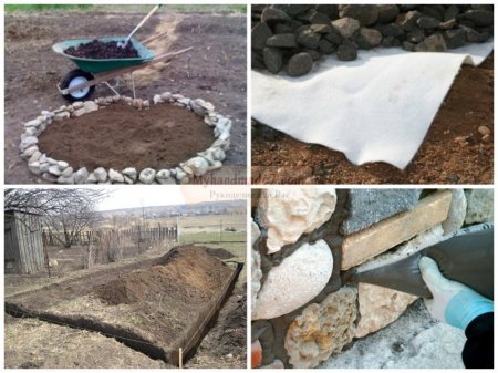 Бордюр из камней и цемента своими руками для клумбы Бордюр из камней и цемента своими руками для клумбы
