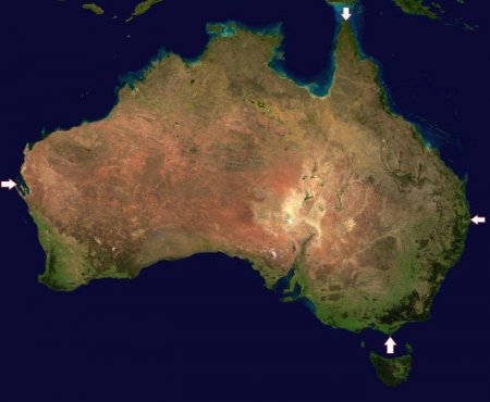 Материк Австралія: крайні точки. Їх координати і опис
