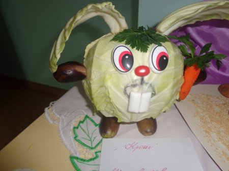 Саморобка "Заєць" з капусти: майстер-клас, корисні поради для спільної творчості з дітьми