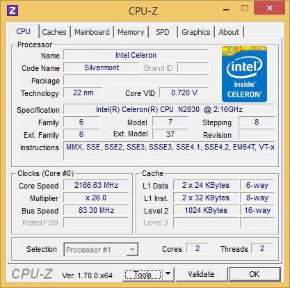  Intel Celeron N2840:   